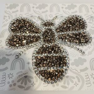 Sparkling Crystal Bee Iron on Patch NWT